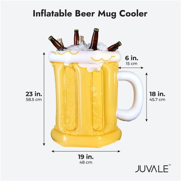 Inflatable Beer Shaped Cooler for Party Supplies, Summer BBQ (23 In) - Picture 3 of 5